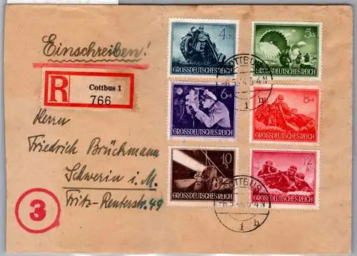 Deutsches Reich 874-879 auf Brief Einschreiben #NX914