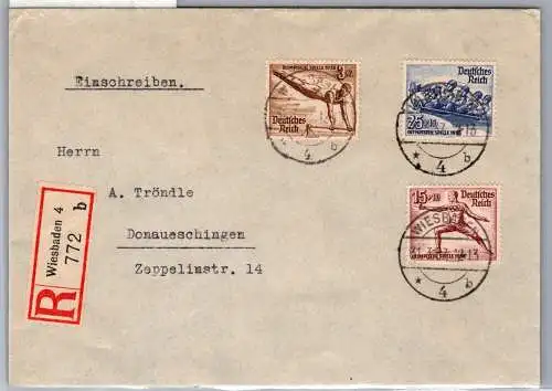 Deutsches Reich 602, 609, 614 auf Brief Olympiade 1936 #NX935