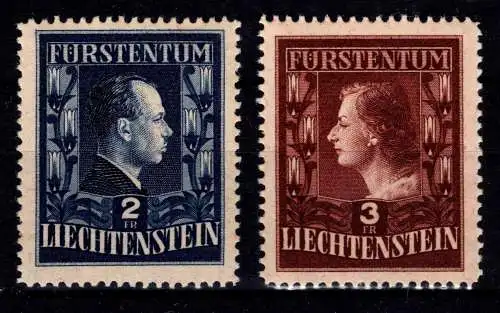 Liechtenstein 304 A-305 A postfrisch Fürstenpaar gez. L 12 1/2:12 #OF120