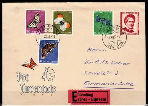 Schweiz 561-565 gestempelt auf FDC #OF145