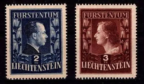 Liechtenstein 304 B-305 B postfrisch Fürstenpaar gez. L 14 3/4 #OF121