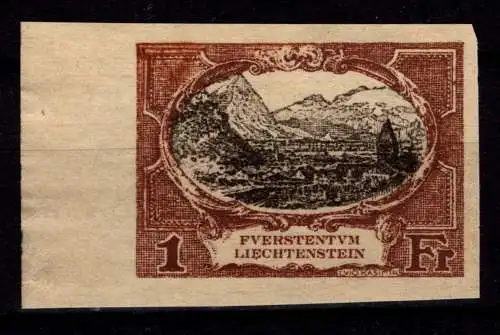 Liechtenstein 60 P 1 ohne Gummi Probedruck #OF139