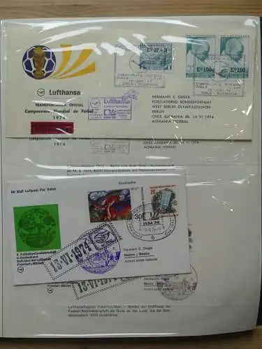 BRD Bund WM 1974 mit Autogrammen im Lindner Binder #LZ654