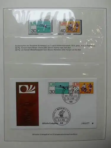 BRD Bund WM 1974 mit Autogrammen im Lindner Binder #LZ654