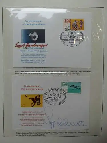 BRD Bund WM 1974 mit Autogrammen im Lindner Binder #LZ654