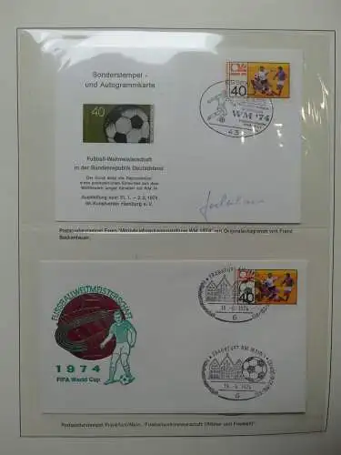 BRD Bund WM 1974 mit Autogrammen im Lindner Binder #LZ654