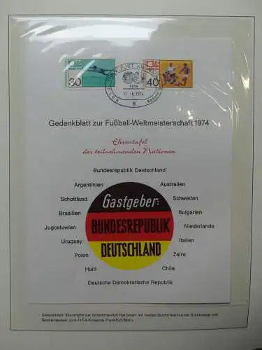 BRD Bund WM 1974 mit Autogrammen im Lindner Binder #LZ654