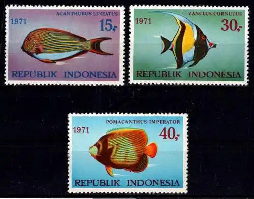 Indonesien 698-700 postfrisch Fische #NW576