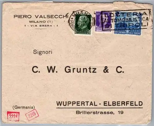 Dt. Reich Zensur WK 2 Italien auf Brief Prüfstempel Zensur #NX957