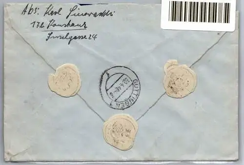 Alliierte Besetzung Gebühr bezahlt auf Brief Ellipsenstempel #NX953