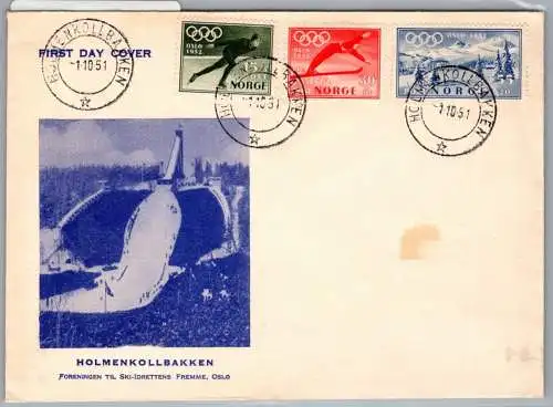 Norwegen 372-374 auf Brief Ersttagsbrief FDC #NX968