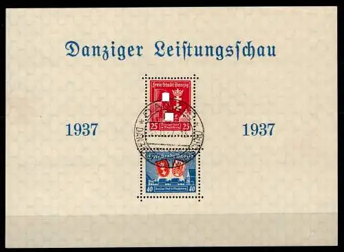 Danzig Block 3 gestempelt Sonderstempel #OG834