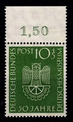 BRD Bund 163 postfrisch vom Oberrand #OG878