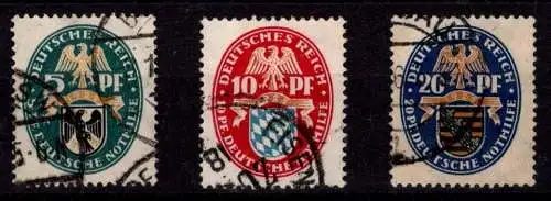 Deutsches Reich 375-377 gestempelt Deutsche Nothilfe #OF206