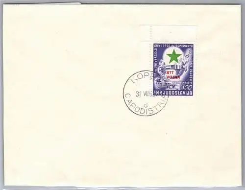Triest Zone B 104 als Ersttagsbrief Stempel Jugoslawien #OF205