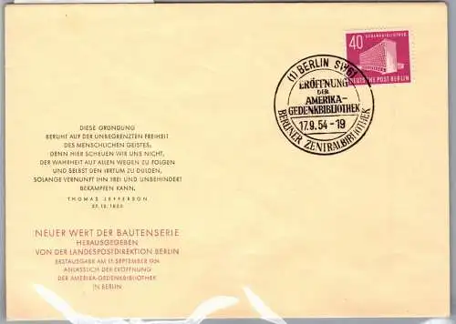 Berlin 122 als Ersttagsbrief #OF305