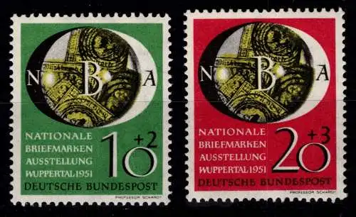 BRD Bund 141-142 postfrisch geprüft Schlegel BPP #OF336