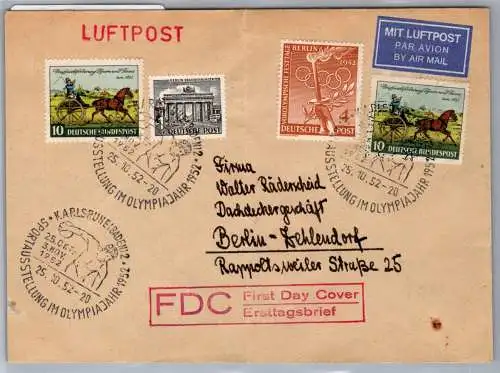 BRD Bund 160 als Ersttagsbrief Luftpost #OF400