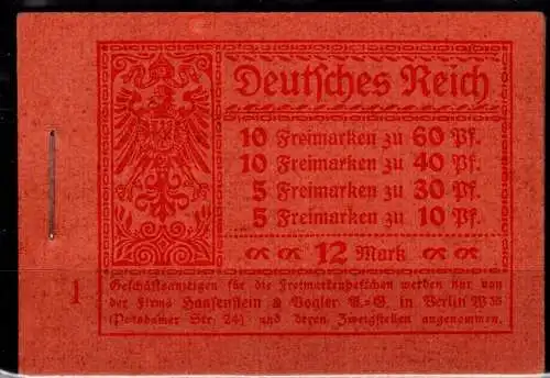 Deutsches Reich MH 15 A postfrisch #OF816