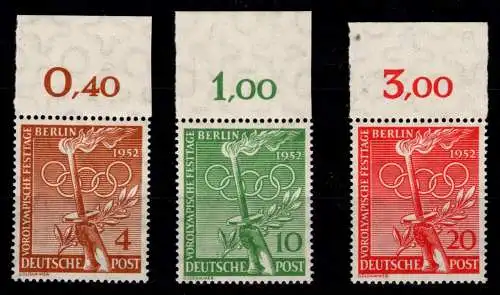 Berlin 88-90 P OR ndgz postfrisch vom Oberrand nicht durchgezähnt #OF879