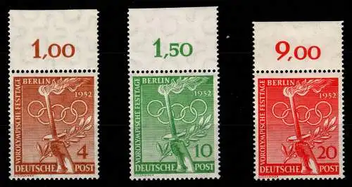 Berlin 88-90 P OR dgz postfrisch vom Oberrand durchgezähnt #OF880