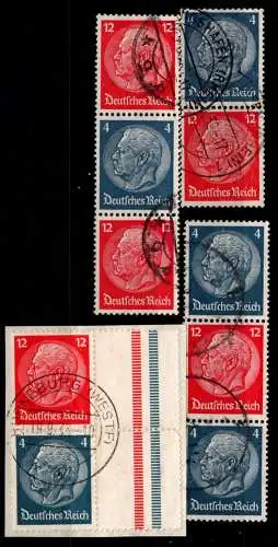 Deutsches Reich S 163 - S 166 gestempelt 1 x Briefstück #NI081