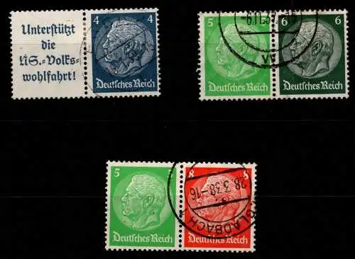 Deutsches Reich W 68 - W 70 gestempelt #NI074