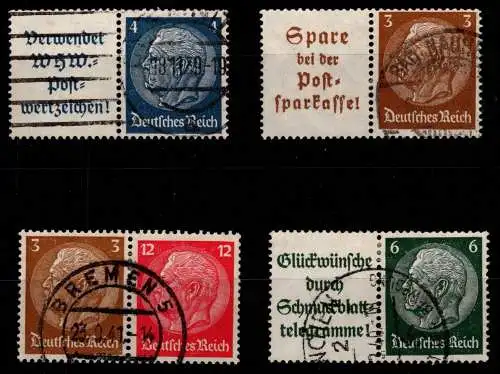 Deutsches Reich W 78-W 81 gestempelt #NI086