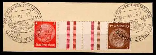 Deutsches Reich KZ 34 gestempelt Briefstück #NI130