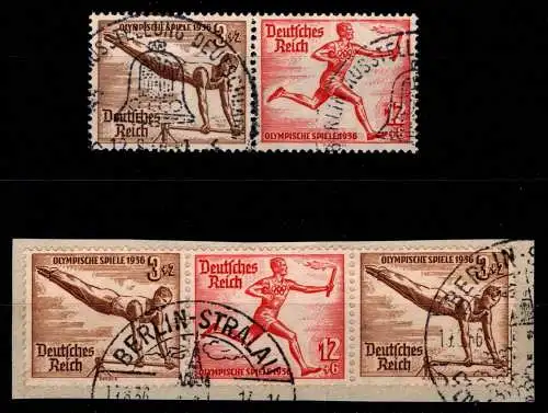 Deutsches Reich W 107, W 108 gestempelt 1 x Briefstück #NI156