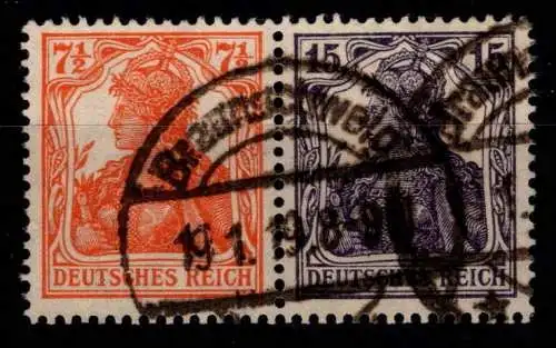 Deutsches Reich W 11 ba gestempelt geprüft #OF639