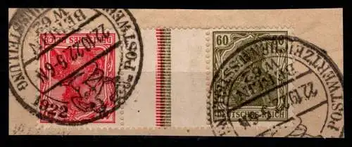 Deutsches Reich KZ 6 Briefstück gestempelt Infla geprüft #OF697