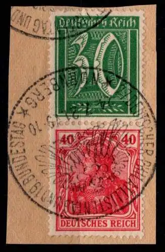 Deutsches Reich S 27 Briefstück gestempelt Infla geprüft #OF687