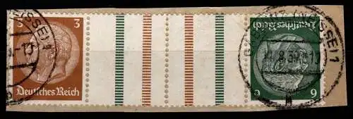 Deutsches Reich KZ 27.2 gestempelt Briefstück #NI083