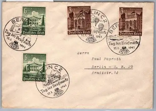 Deutsches Reich 751, 754 auf Brief Sonderstempel Tag der Briefmarke #OI206