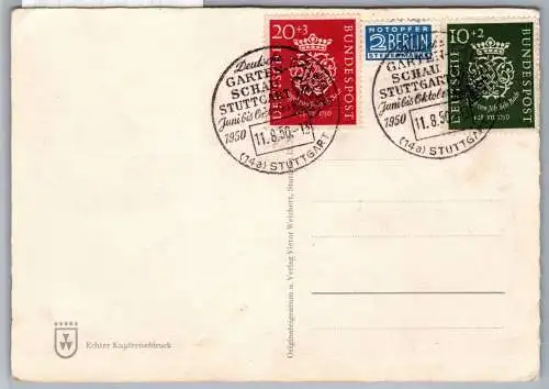 BRD Bund 121-122 auf Postkarte Sonderstempel Stuttgart #OI192