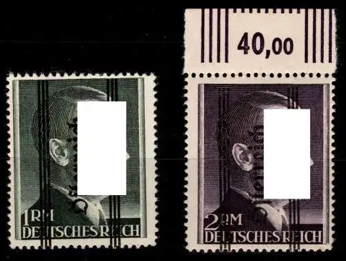 Österreich 693-694 V postfrisch beide Plattenfehler V, geprüft Sturzeis #OF957