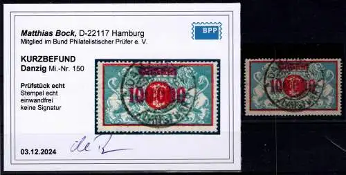 Danzig 150 gestempelt Kurzbefund Bock BPP #OF975