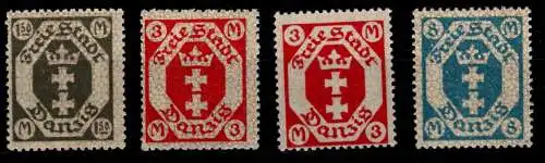 Danzig 103-105 postfrisch inkl. 104 b geprüft Bock BPP, Mängel #OH851