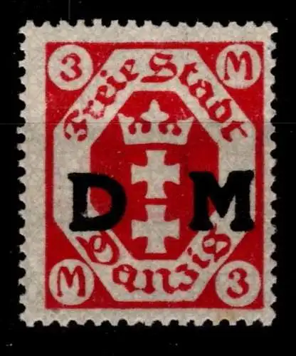 Danzig Dienstmarken 26 b postfrisch geprüft Gruber BPP #OH883