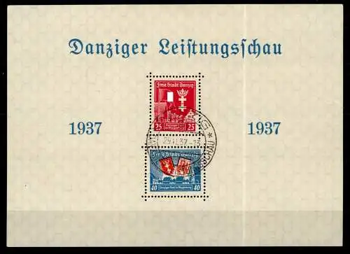 Danzig Block 3 gestempelt Sonderstempel #OH991