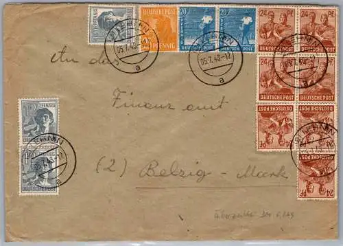 Alliierte Besetzung 947, 950, 951,952 auf Brief Sowj. Zone ZF #OI402