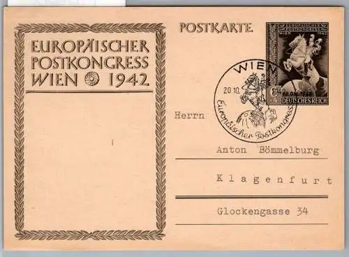 Deutsches Reich P 295 als Ganzsache Sonderstempel Wien #OB944