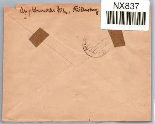 Saarland 250 auf Brief Einschreiben #NX837