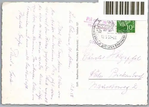 Ak Pfalzfeld Hunsrück 1953 Brezelkäfer auf Postkarte Ansichtskarte #OB911