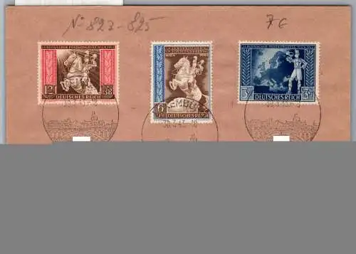 Dt. Besetzung Luxemburg 820-822 auf Brief Sonderstempel #OI116