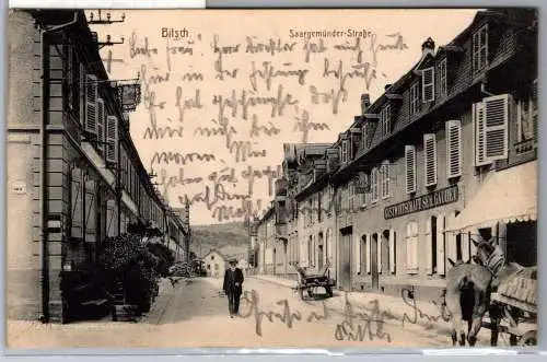Ak Bitsch 1914 Saargemünder Str. auf Postkarte Ansichtskarte #OB915