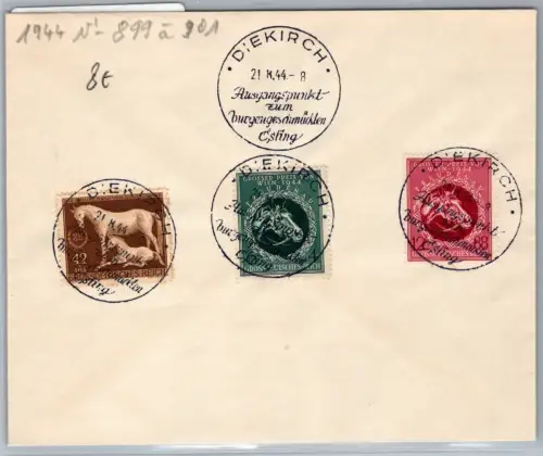 Dt. Bes. Luxemburg 899-901 auf Brief Sonderstempel #OI134