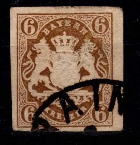 Bayern 20 gestempelt Marke ist hinterlegt #OJ095