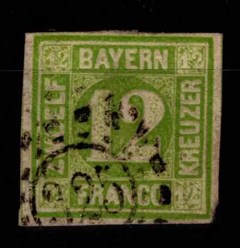Bayern 12 gestempelt in ordentlicher Erhaltung #OJ155